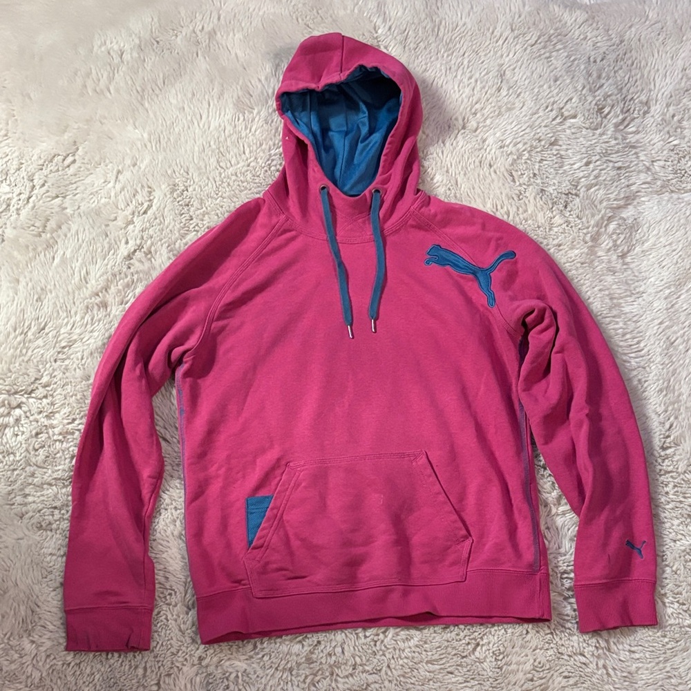 Puma Women’s Pink and Blue Hoodie